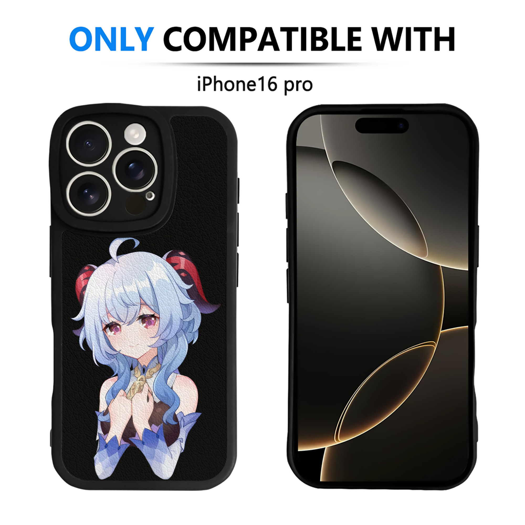 げんし神 甘雨 かんう genshin Ganyu 【iPhone 16シリーズ対応】シリコンスマホケース（レザー調） 材質：シリコン